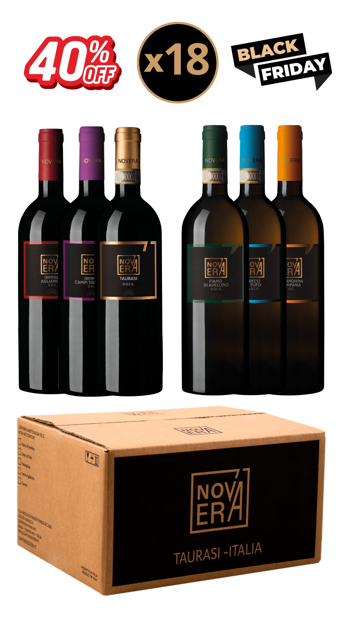 box degustazione novera personalizzata 18 bottiglie a tua scelta