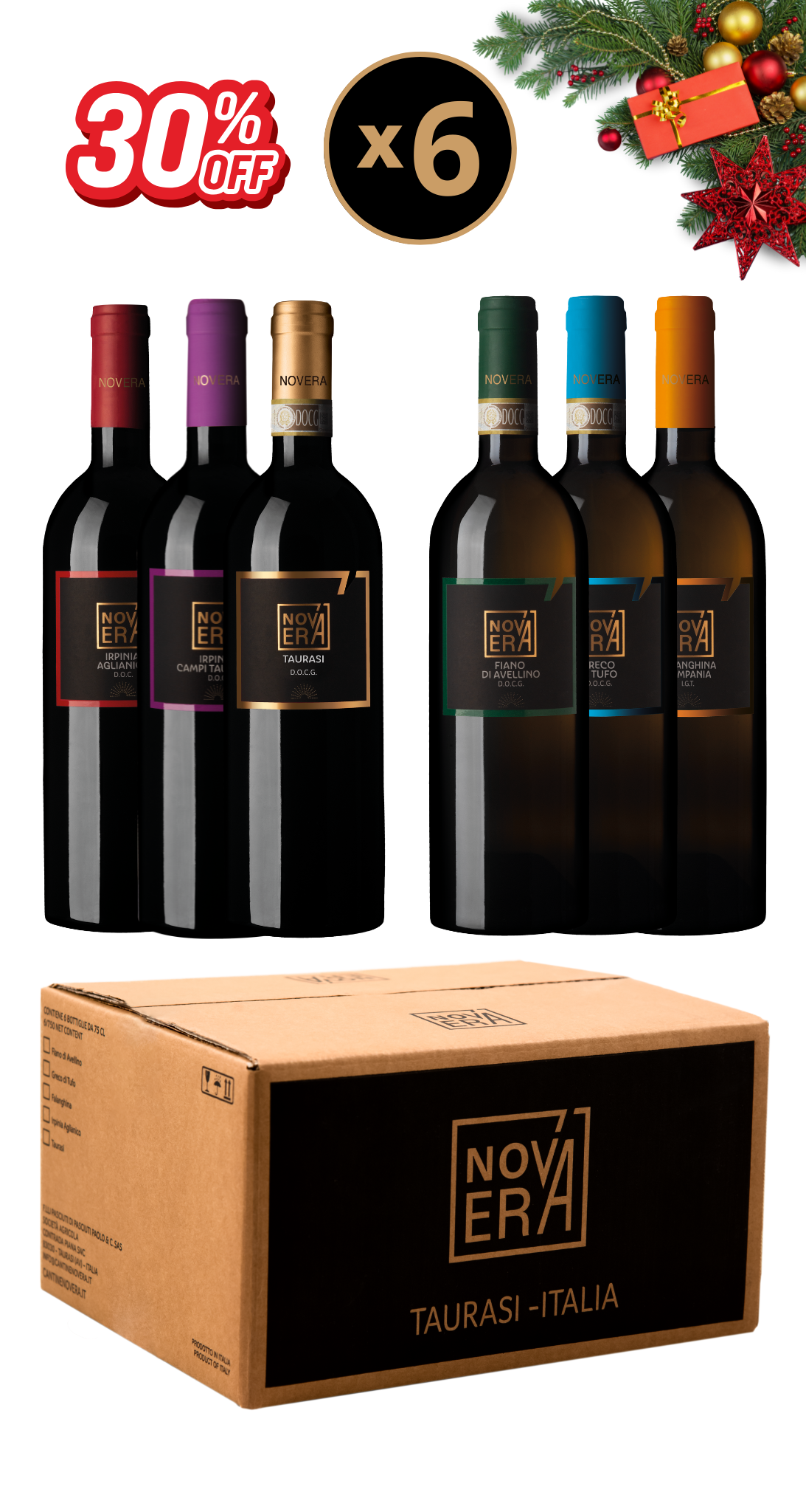 box degustazione novera personalizzata 6 bottiglie a tua scelta