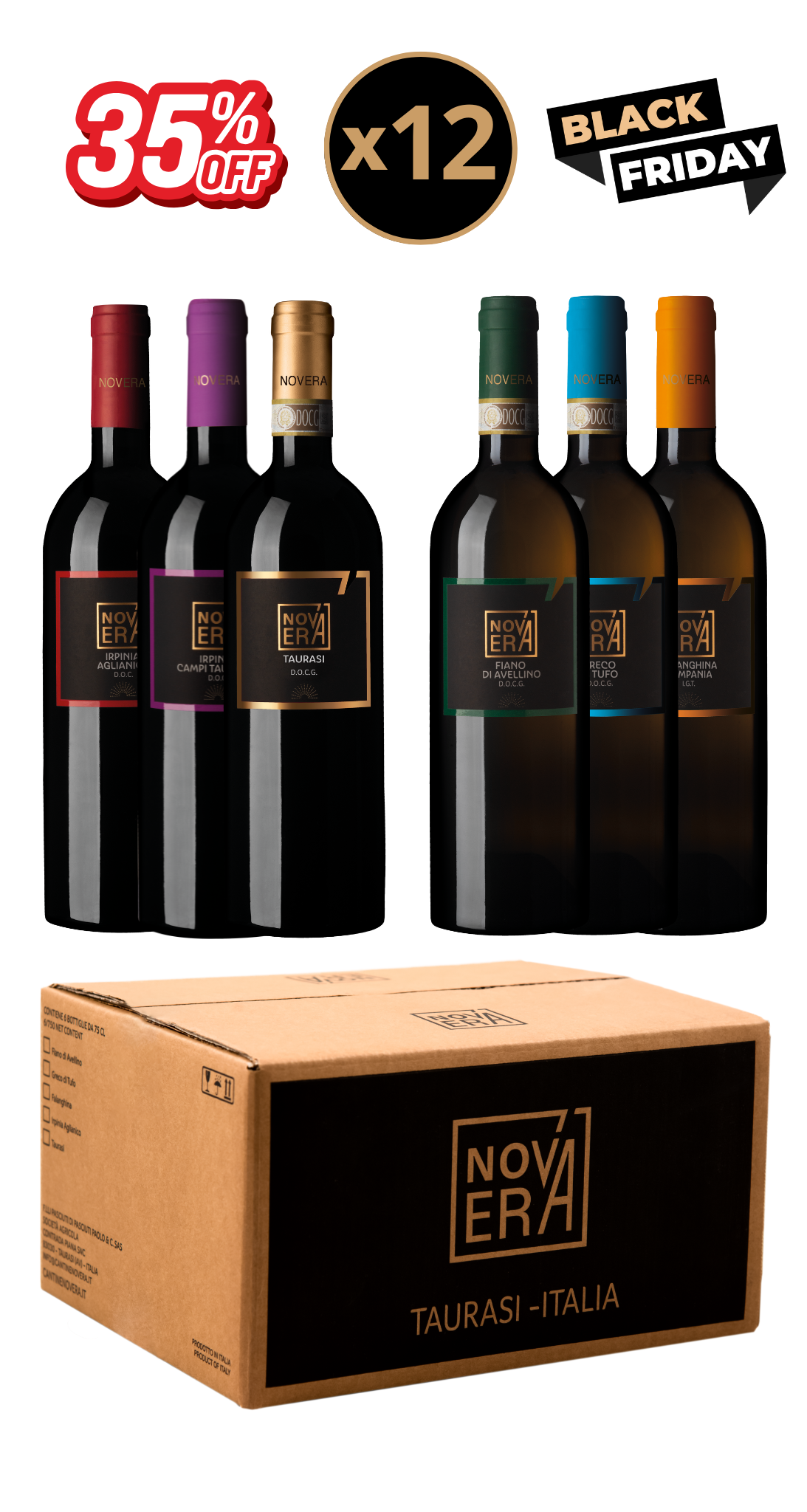 box degustazione novera personalizzata 12 bottiglie a tua scelta